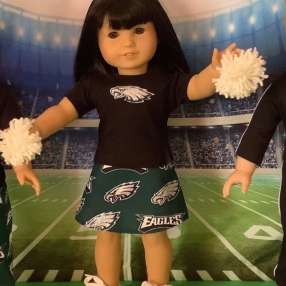 Eagles Cheerleader Doll Outfit - Black and Green